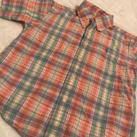 Ralph Lauren Short Sleeve Plaid Button Down - 4T - Picture 2 of 7